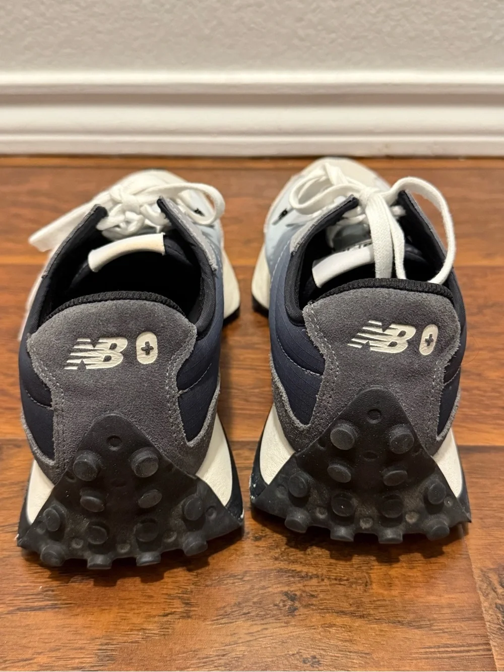 Figs| New Balance 327 Two-Tone Gray and White Retro Runner Sneakers
